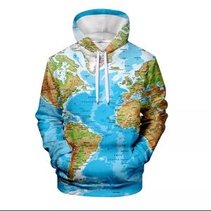 Brand new world map hoodies unisex